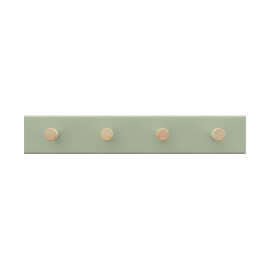 4 Timber Hooks on Green Board Key Rack