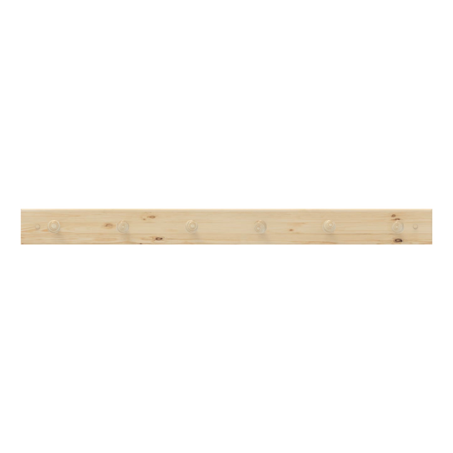 6 Hooks on Natural Pine Board Hook Rack
